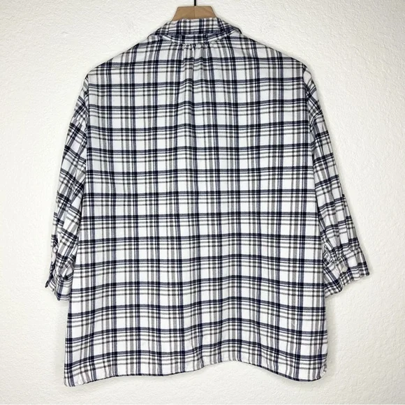 CP Shades Plaid Corduroy Popover Shirt size Medium Cotton 3/4 Sleeves - Picture 2 of 6